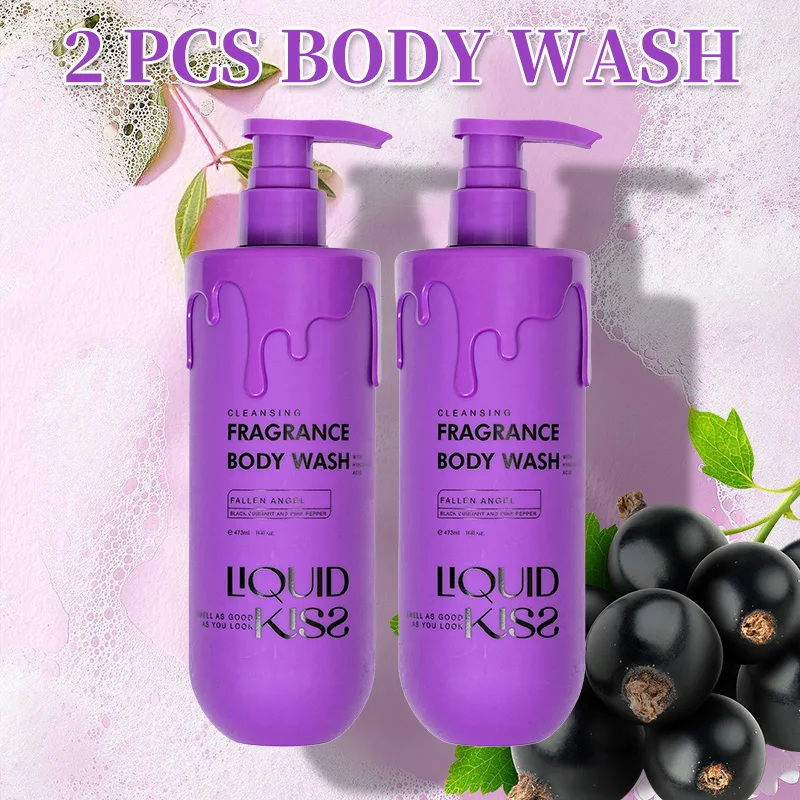 LIQUID KISS Hyaluronic Acid Ultra Hydrating Body Wash Moisturizing Shower for Women Deep Moisture FALLEN ANGEL Fragrance Body Ba