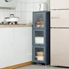 GY Modern Kitchen Cabinet Floor Slit Shelf Locker Multilayer Microwave Oven Storage Cabinet with Flip Door home furniture 5