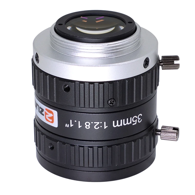 ZLKC 20MP 1.1 인치 고해상도 35mm 고정 초점 거리 C 마운트 렌즈 FA 머신 비전 F2.8 수동 아이리스 저 왜곡 매크로
