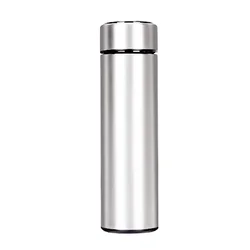 Advanced Stainless Steel Insulated Smart Water Bottle with LCD Temperature Display - 450ml (Silver)