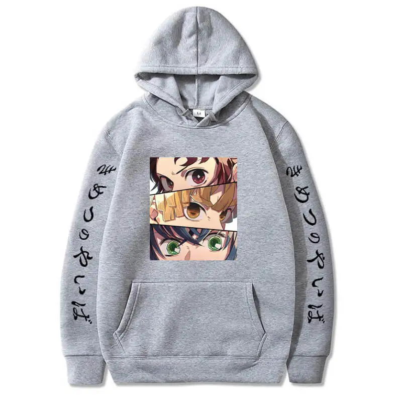 Harajuku Sweatshirts Fashion Men Hood Kpop Outfit Oversized Women Japanese Anime Hoodies Demon Slayer Aesthetic Graphic Hoodie