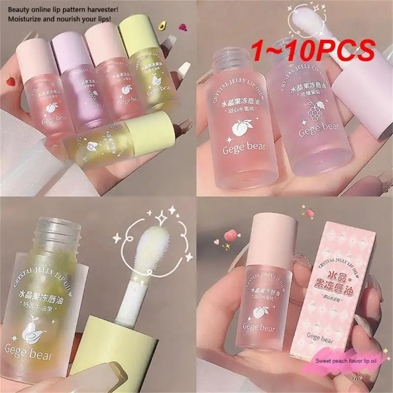

1 ~ 10 шт. 4 г кристаллическое желейное масло для губ, увлажняющее покрытие для губ, блеск для губ, тонированная прозрачная Сыворотка для губ, Фруктовый Уход за губами