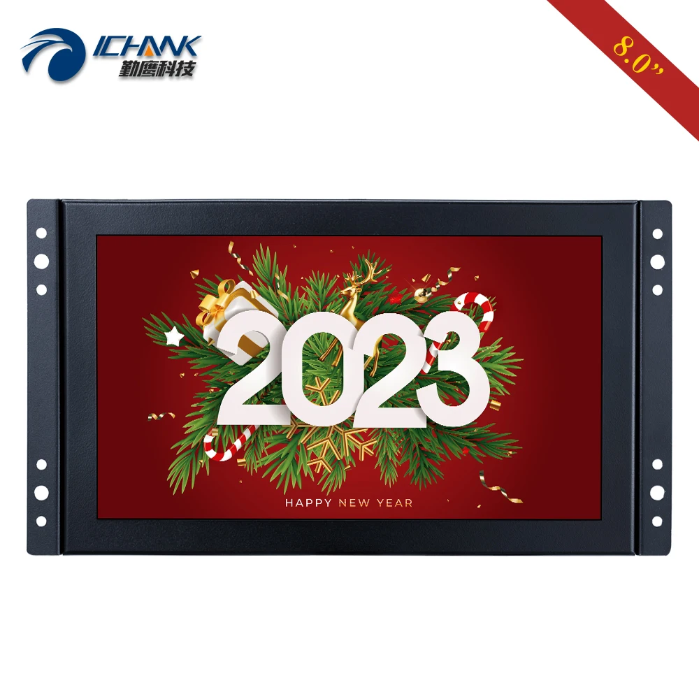 

8" inch 1280x720 16:9 Widescreen Open Frame Embedded LCD PC Monitor Display HDMI AV BNC VGA USB U-disk Video Player ZK080TN-533