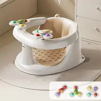 Non-Slip Bath Seat Baby Sit Up Toddler Bathing Chair with Spin Toys for 1-3 Years Old Play and Relaxation Indoor Bathroom Pool