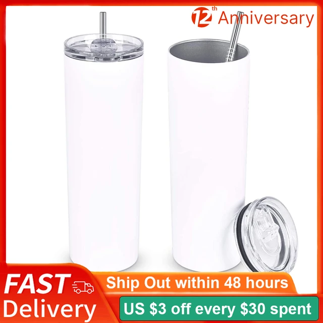 Skinny Tumblers 20 Oz Stainless Steel Tumbler Bulk with Lids and Straws  Blank Slim Insulated Cup Double Layer Water Tumbler - AliExpress