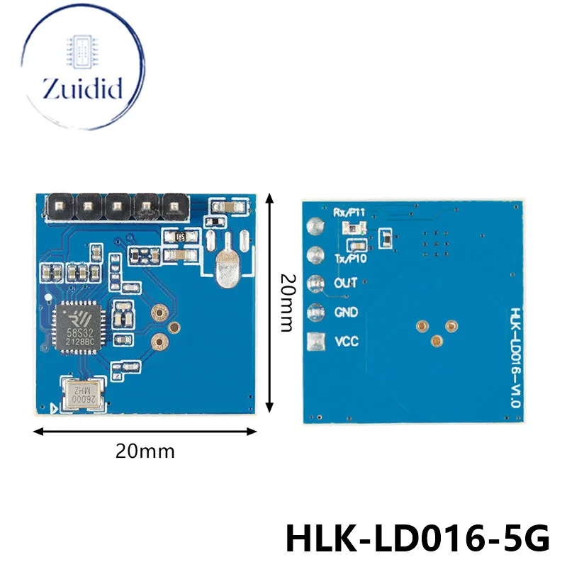 

HLK-LD016 5.8G Radar Module for Human Body Move Object Detection Sensor Module LD016 5.8Ghz 5V Adjustable Serial Port