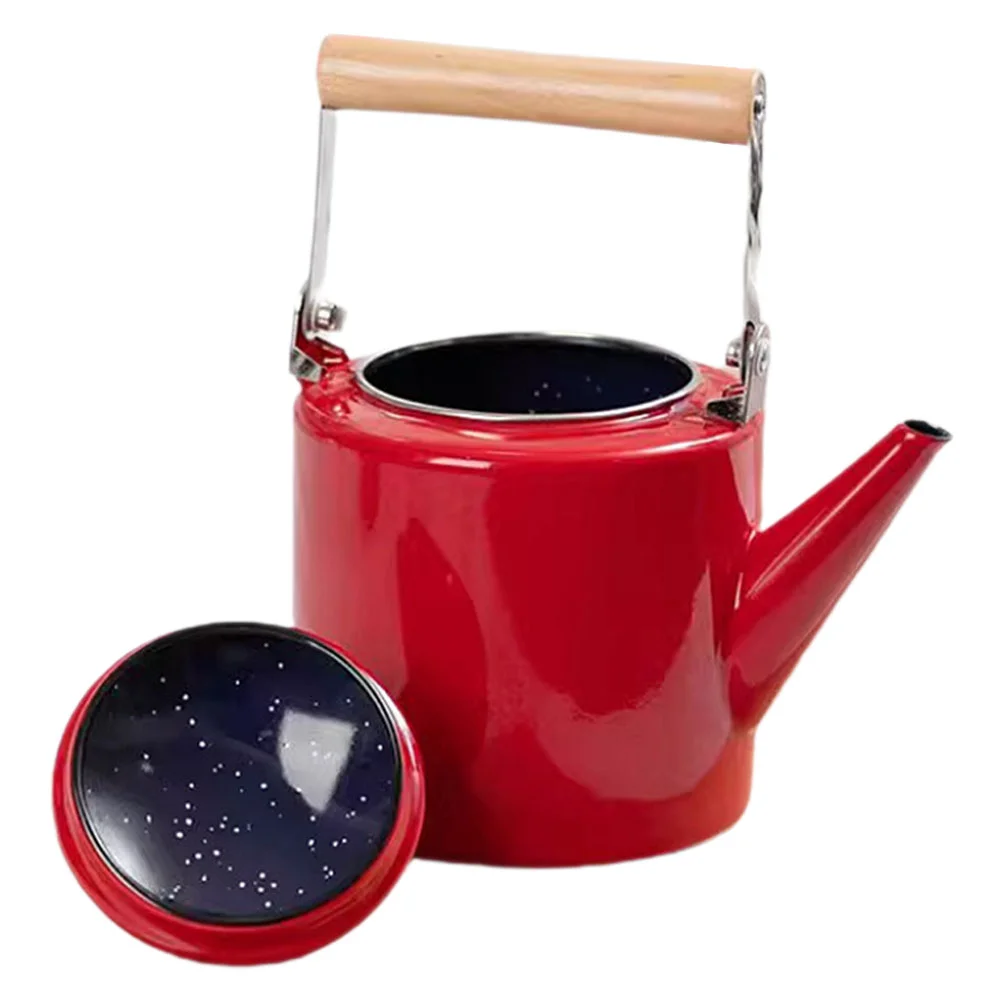 

Enamel Kettle Chinese Teapot Boiler Hot Water Kettle Enameled Teakettle Pour Over Coffee Maker Water Beverage Drink