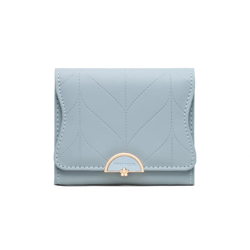 Women's Short Wallet Small Fresh PU Leather Multi Card Slots Unique Ladies Clutch