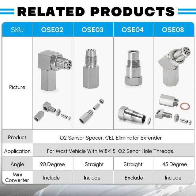 Hypertune - Universal Oxygen Sensor Extender 90 Degree 02 Bung Extension  Catalytic Converter O2 Oxygen Sensor Spacer M18x1.5 - Exhaust Gas Oxygen  Sensor - AliExpress