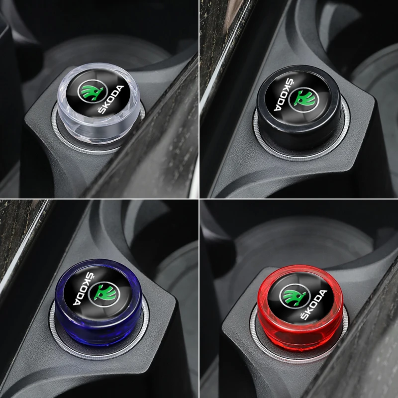 Car Cigarette Lighter Dust Cover Dustproof Decoration Cap For Skoda Octavia Superb Rapid Kodiaq Karoq Fabia Vision RS Yeti Kamiq