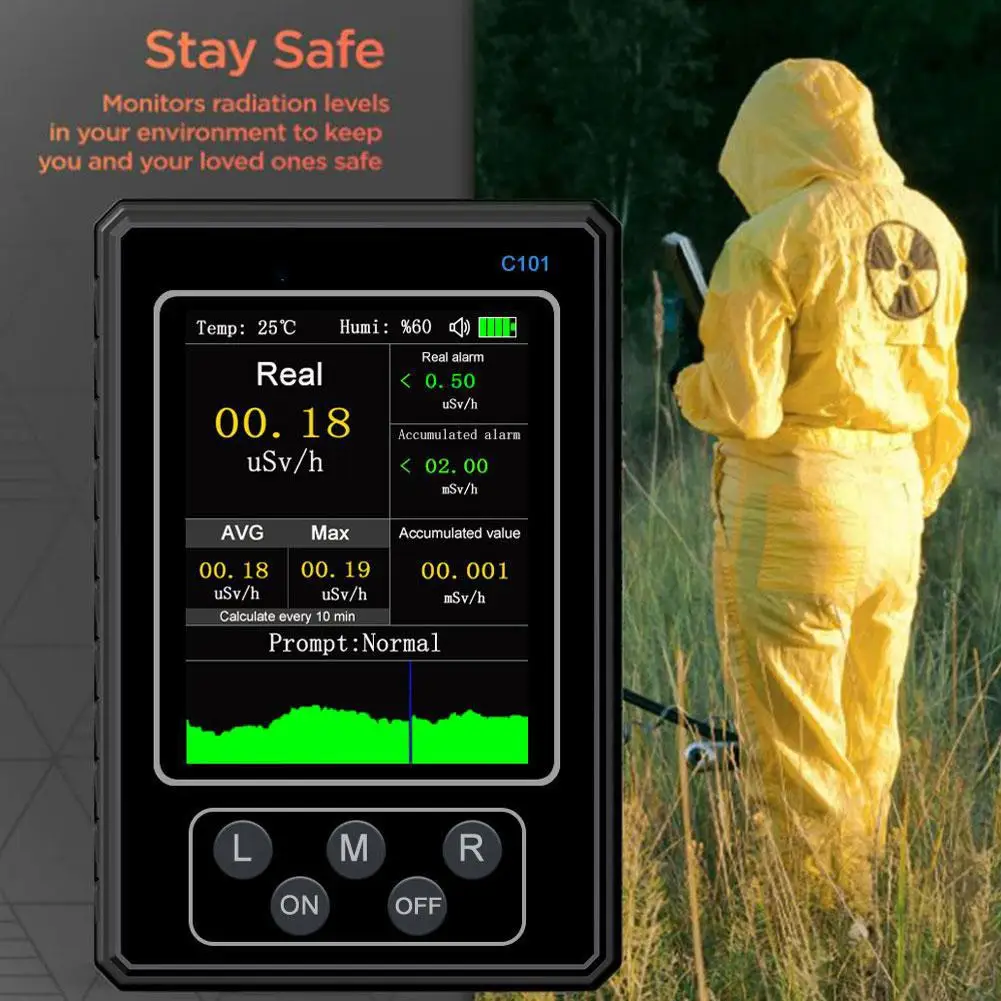 

High Sensitivity C101 Geigercounter Nuclear Radiation For Precise Detection Of Beta Gamma And X Ray Radiation Q2s0