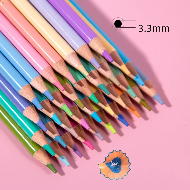 Macaron-Crayons de couleur pour artiste professionnel, crayon pastel avec étui, dessin scolaire, croquis, fournitures d'art, 50 documents