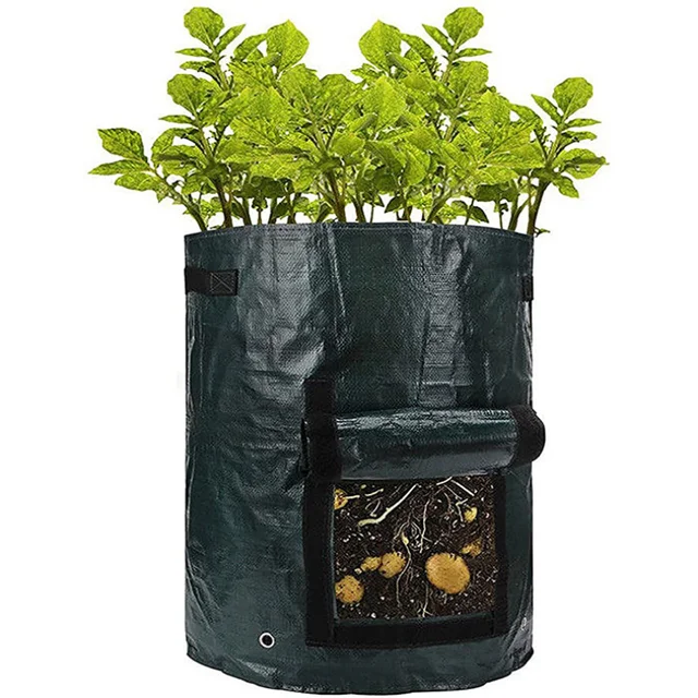 Gardentool Burgonya Termesztés Táska Pe Zöldségnövekedés Fogantyúval Megvastagodott Zöldség Hagyma Növényi Kültéri Kerti Edény - Image 6