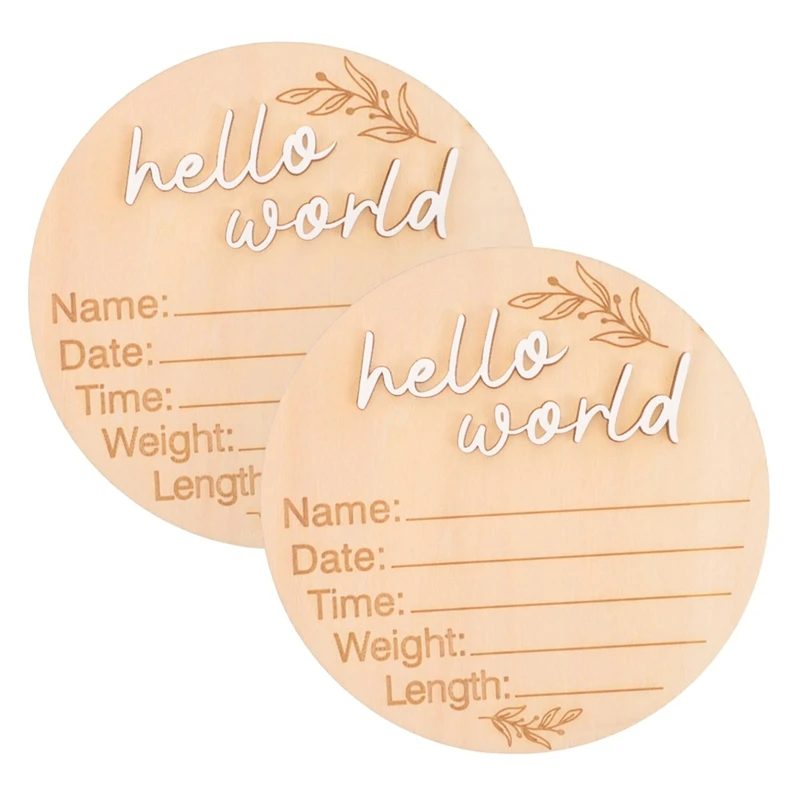 A85Q-6PCS Bulletin Board Pendant Commemorative Plaque Wooden Name Announcements Announcement Board Announcement Round Wood