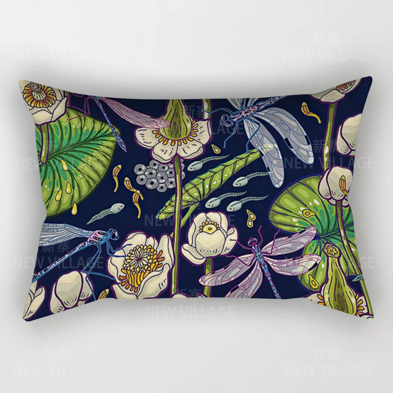 Housse De Coussin Lombaire Mandala Doré | 30x50 Cm | Velours Doux | Fermeture éclair | Motif Abstrait