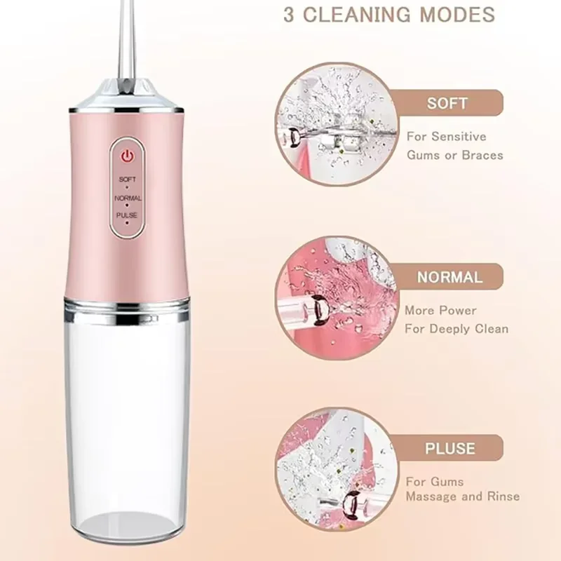 Oral Irrigator Portable Rechargeable Dental Water Flosser 3 models 4 nozzles Water Jet Teeth Flosser
