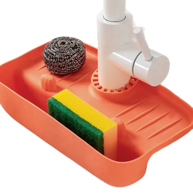 

Faucet Drain Rack Sink Water Collection Mat Non-slip Countertop Kitchen Rag Sponge Wipe Drain Storage Rack Bathroom Accessories