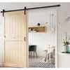 42x84" Sliding Barn Wood Door Panel with 7ft Hardware Kit Easy DIY Assembly Required Perfect for Warehouses Bedrooms Bathrooms 2