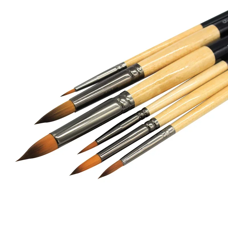 6-Piece Round Watercolor Brush Set 1
