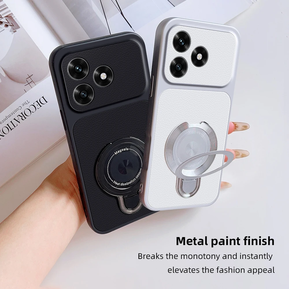 Leather Magnetic Bracket Case with Magsafe Holder & Stand