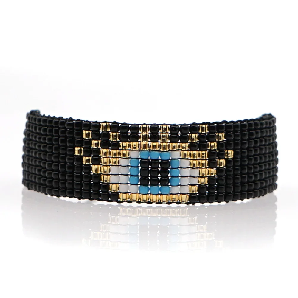 

Rice bead bracelet Hand woven Restoring ancient ways Bohemia Contracted The Devil's Eye Be adjustable Unisex Beaded bracelet