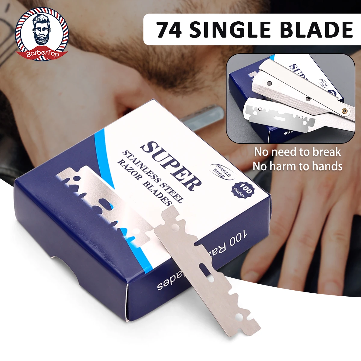 Lames de rasoir de sécurité en acier inoxydable, 100 pièces, pour le rasage, remplacement, outil de lame de barbier pour hommes