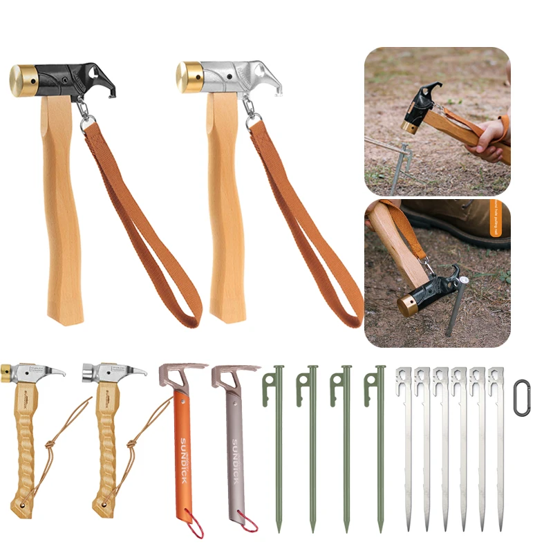 Lightweight Outdoor Camping Tent Peg Hammer Stakes Nail Puller Hammer