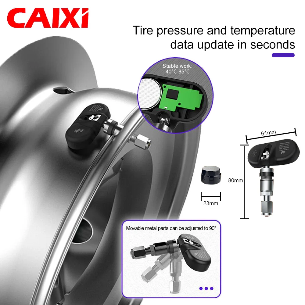 CAIXI ڵ TPMS Ÿ̾ з ͸ ý,  溸, Ÿ̾ 4  з ,  ȵ̵ Ƽ̵ DVD