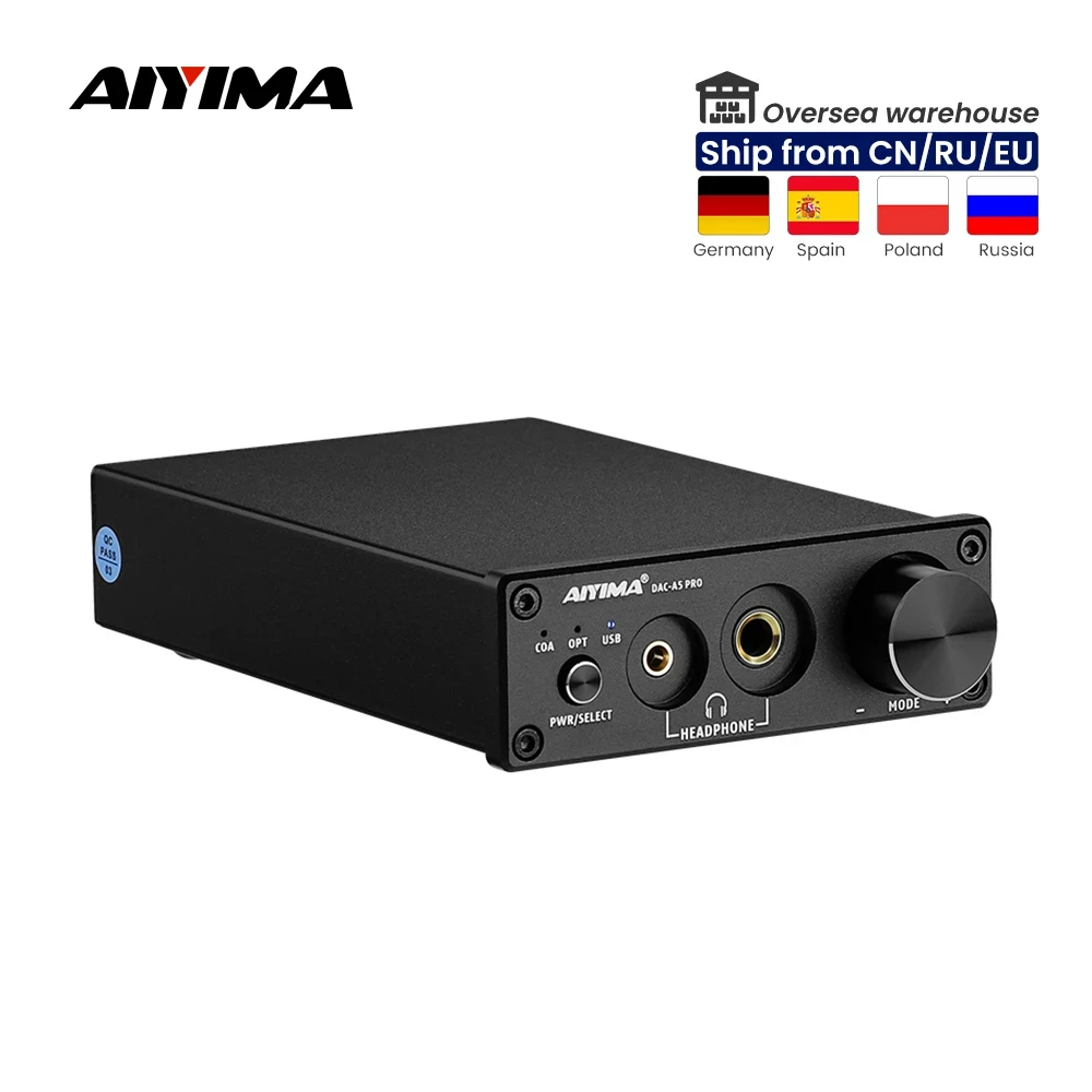 AIYIMA DAC-A5 PRO Mini Stereo Audio Decoder USB Headphone Amplifier Digital-to-Analog Coaxial/Optical PreAmplifier Amplificador headphone amplifier portable dac amplifier audio decoder stereo amplifier