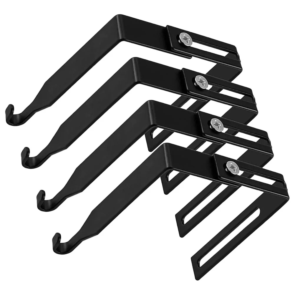 4 Pcs Door Storage Hooks Heavy Duty Garage for Hanging Partition Ordinary Clothes Hanger Adjustable Cubicle Iron Metal