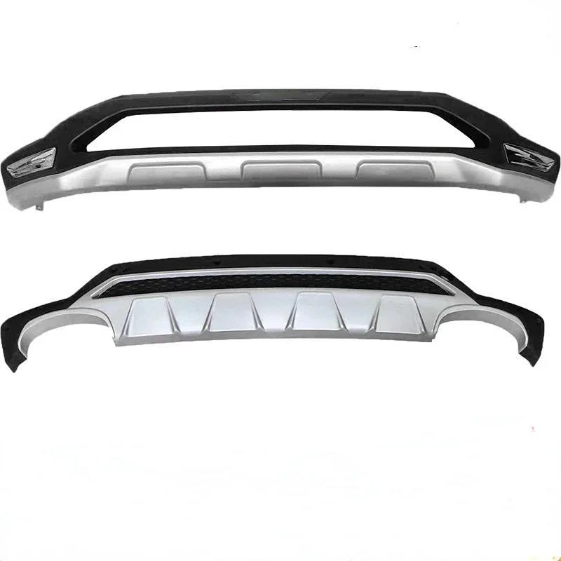 

High quality plastic ABS Chrome Front&rear Bumpers Skid Protector Molding 2pcs For Hyundai Tucson 2020 Car Accessories