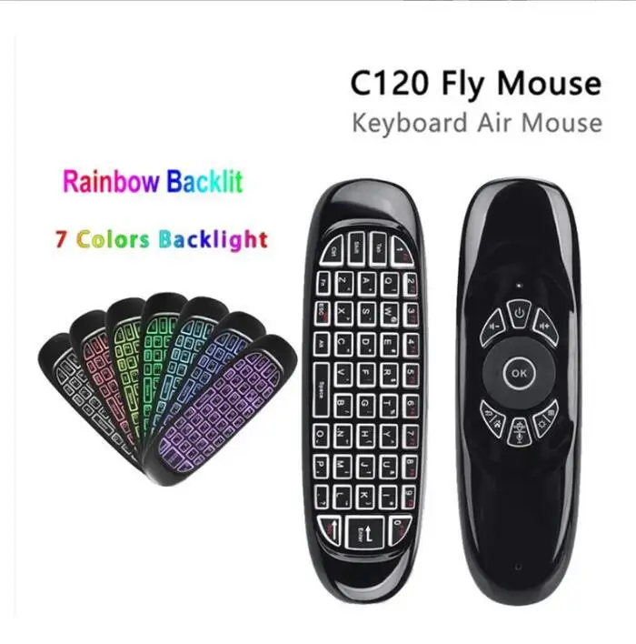 

C120 Smart remote control air mouse Mini 2.4G RF Wireless Keyboard Backlit for Android Smart TV Box Computer