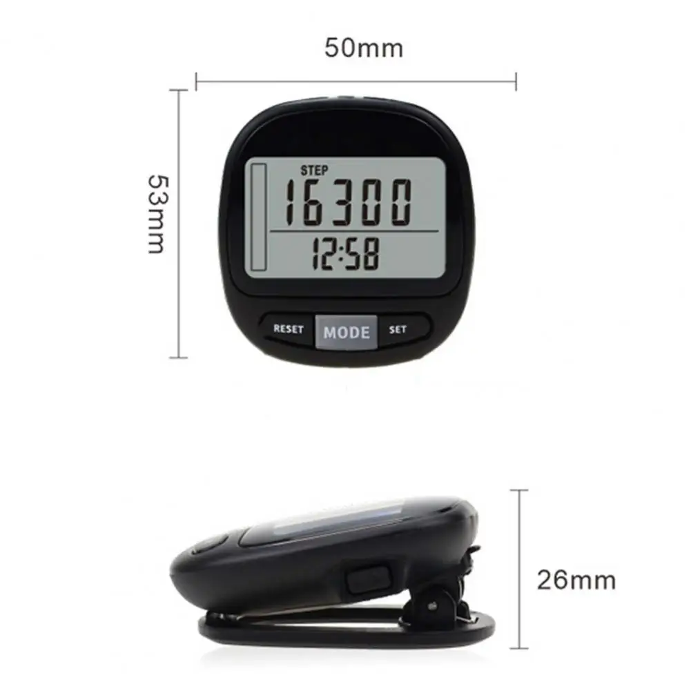 Easy to Use Seniors Fitness 3D Pedometer Sleeping Mode Calorie Pedometer Running Exercise Walking Use