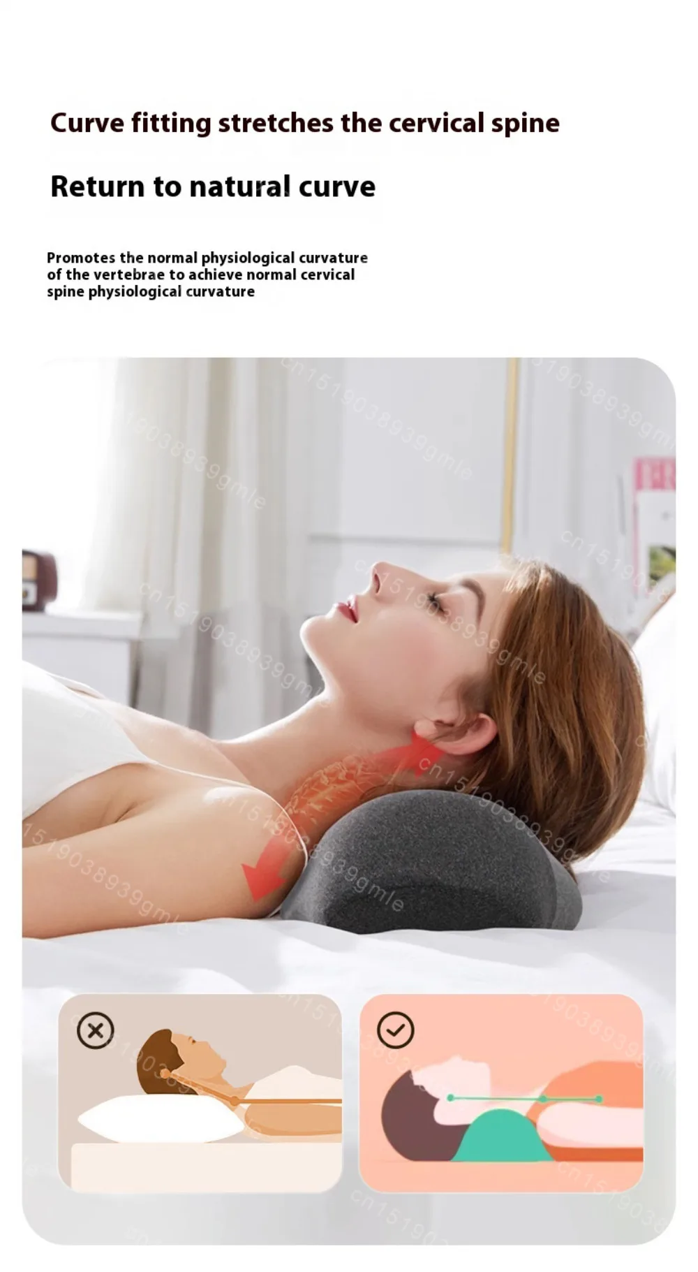 Massager Pillow Electric Vibration Hot Compress Orthopedic Sleeping Pillow Neck Shoulder Massage Relaxation Neck Support Pillow