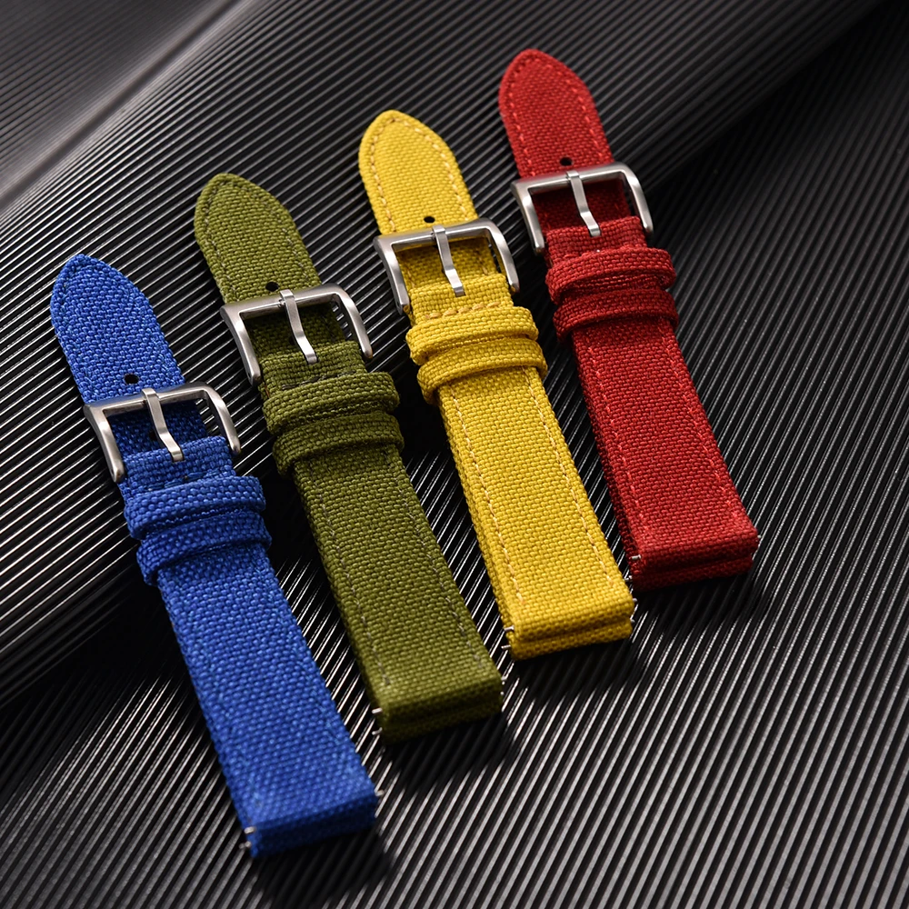 Hybrid Leather Nylon Quick Release Waterproof Sport Watch Band - Durable High-Quality Strap
