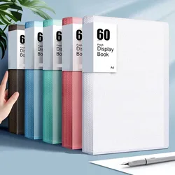 A4 60 - Page Storage Folder - Durable & Fashionable with Clear Panels - Morandi Color Collection (WHITE)