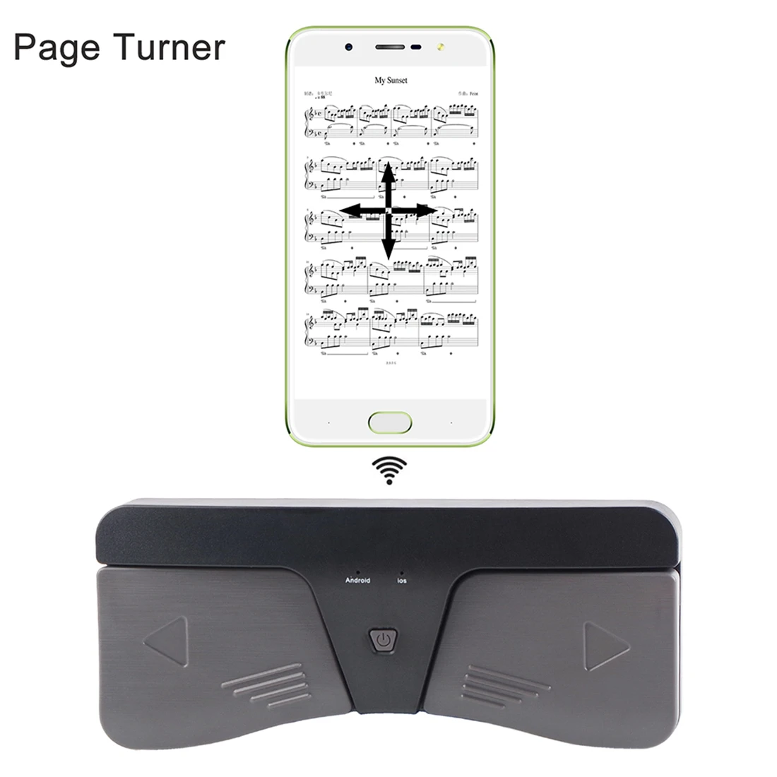 Wireless Page Turner Pedal Bluetooth Page Turner Wireless Turning Pedal Remote Control Compatible IOS Android
