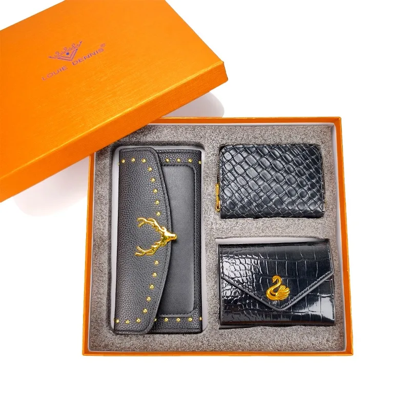 Nuovo! Set portafoglio da 3 pezzi: portacarte e portamonete da donna, elegante confezione regalo - immagine 3