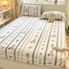 Fitted Sheet with Elastic Band 100% Cotton + 2pcs Pillowcase Soft Cartoon Space Printed Children Boys Girls Bed Mattress Cover 4