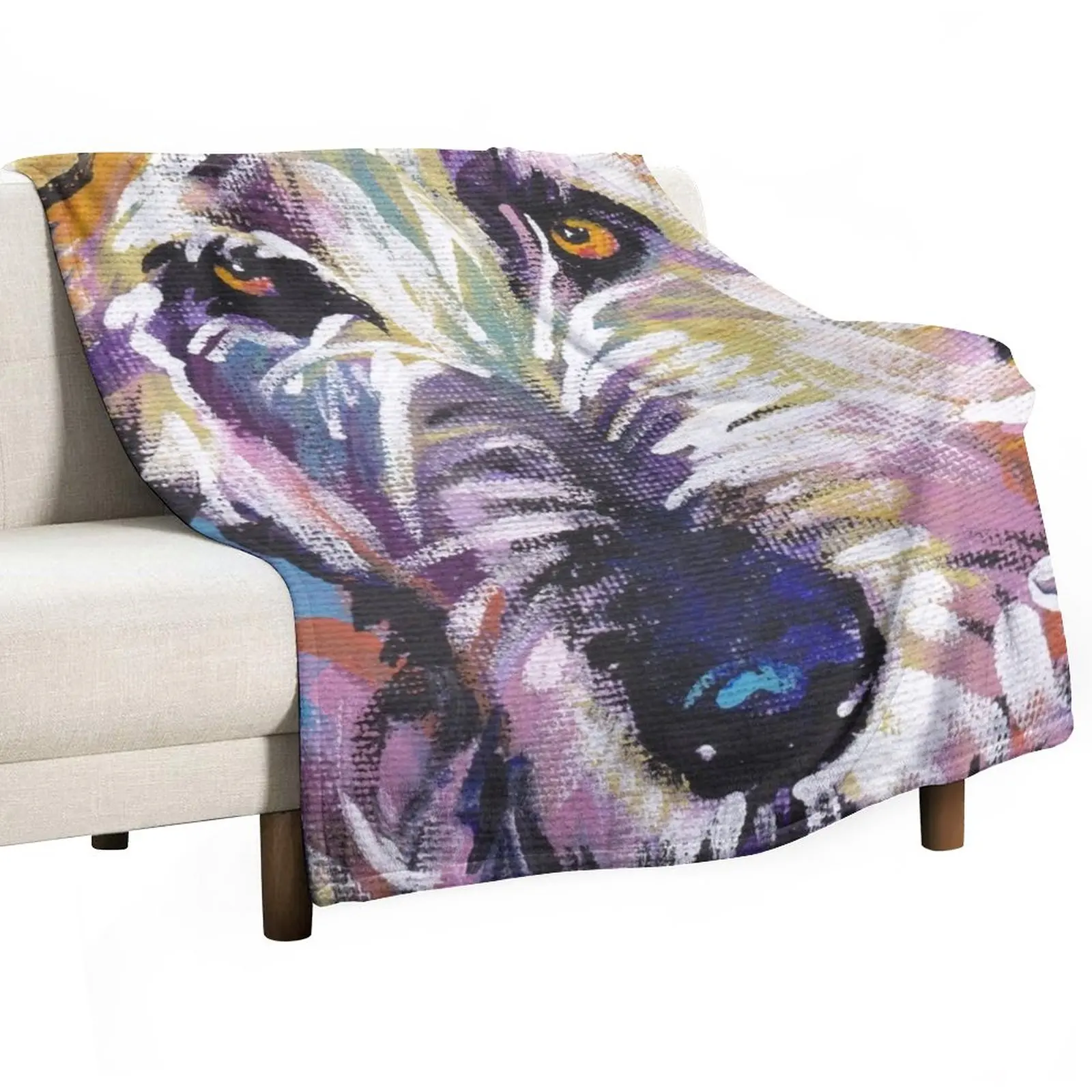 

Irish Wolfhound Dog Bright colorful pop dog art Throw Blanket Large Blanket Winter bed blankets