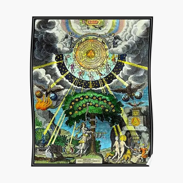 

Alchemical герметрическая и мистическая эмблема, плакат, Декор, роспись, картина для дома, художественное украшение, печать, современная живопись, винтажная, без рамки