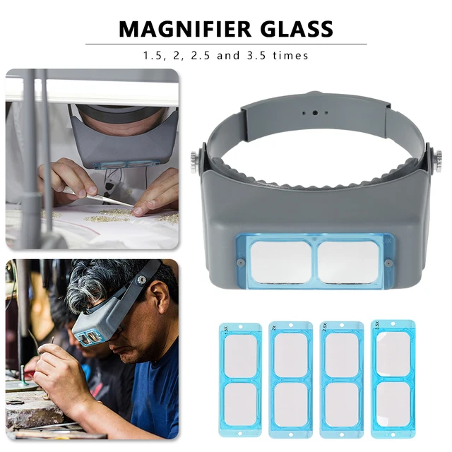 Double Lens Head-mounted Magnifying Head Wearing Glasses Magnifier Eyewear  Loupe Headset Watchmaker Repair Magnifier - Magnifiers - AliExpress