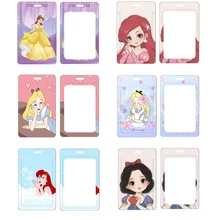

New Anime Disney Frozen 2 Cartoon Princess PVC Card Holder Anti-lost Protective Case Outdoor Hanging Neck Bag Lanyard ID Card