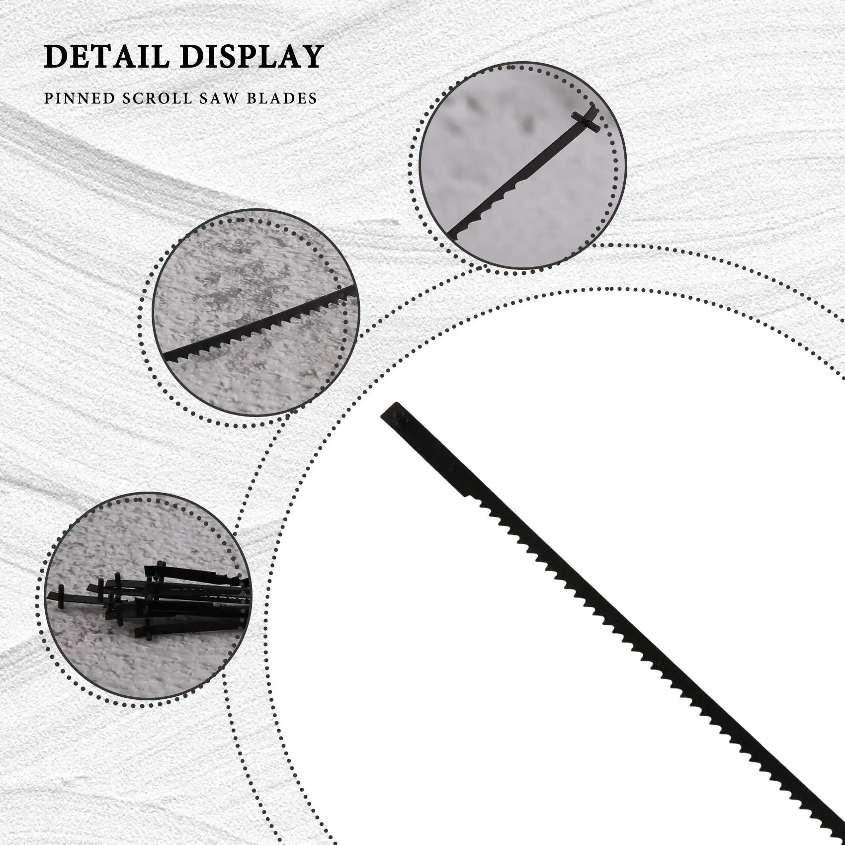 5 Inch Pinned Scroll Saw Blades TPI 10/15/18/24 12Pcs Power Tools Accessories for Woodworking for DIYers scroll saw blades