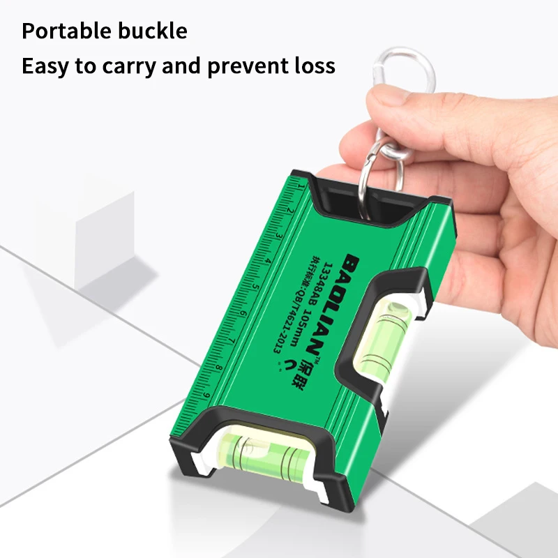 Horizontal Vertical Measure Metric Ruler Spirit Level Strong Magnetic Mini Aluminum Alloy Ruler Portable Decoration Special Tool