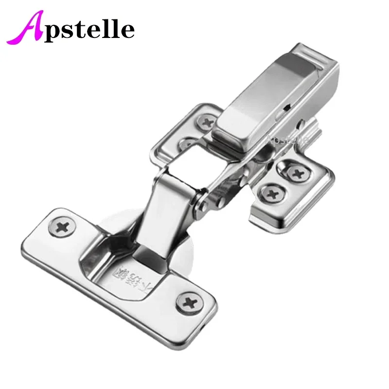 Apstelle 1Pcs Cabinet Hinge Stainless Steel Cupboard Door Hinge Wardrobe Damper Closer Furniture Full-Overlay Half Overlay Embed