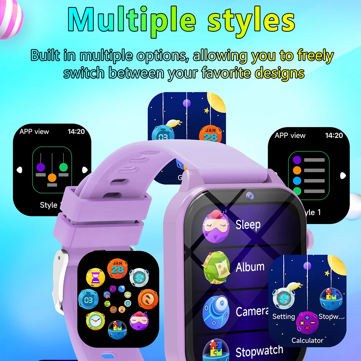 Kids Smartwatch Game Flashlight Alarm Waterproof HD Touch Screen Camera Children Sports Smart Watch For Boys Girls Birthday Gift 5