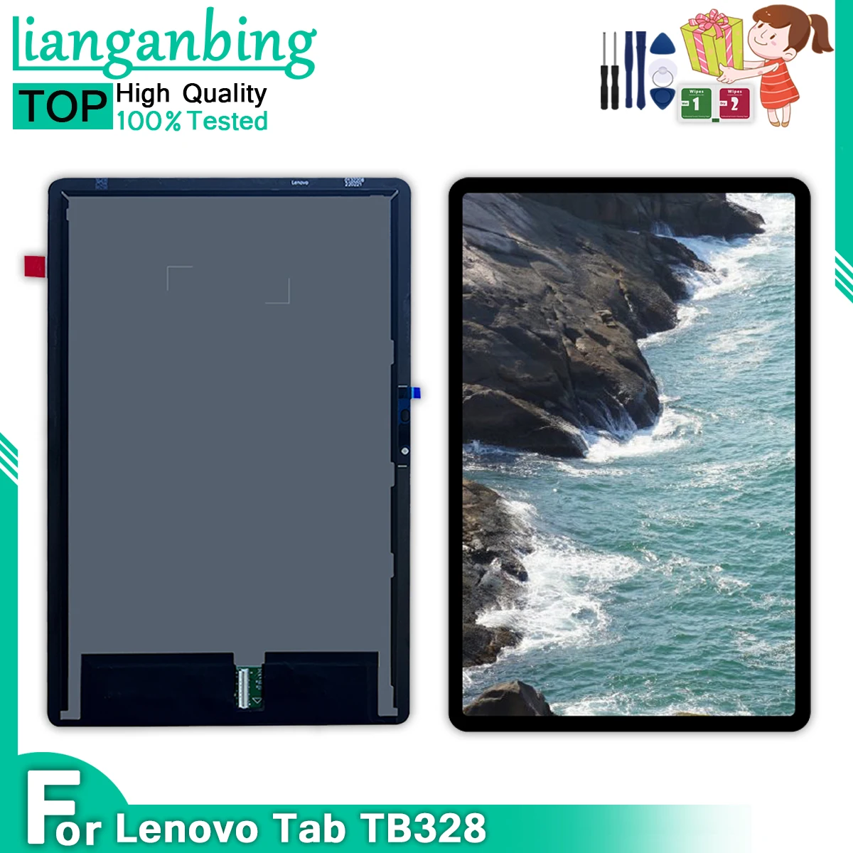 LCD Screen For Lenovo Tab 10 3rd Gen TB325 TB328FU TB328XU Tb328 With Digitizer Full Assembly Black