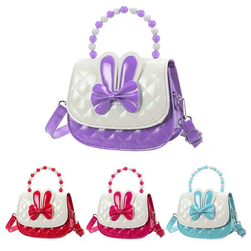 

Korean Version of Cute Children's Bag Bunny Ears Portable Princess Bag Bow Girl Foreign Style Messenger Coin Purse Handbags
