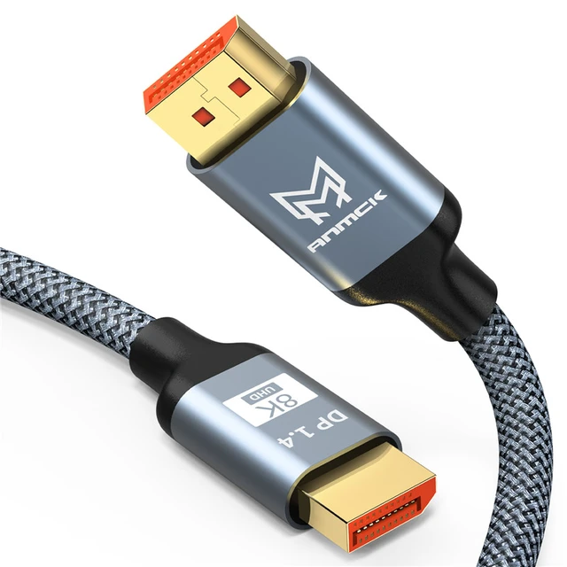 DisplayPort 2.1 Cable, Latching Connectors, 8K UHD, HDR, 60Hz